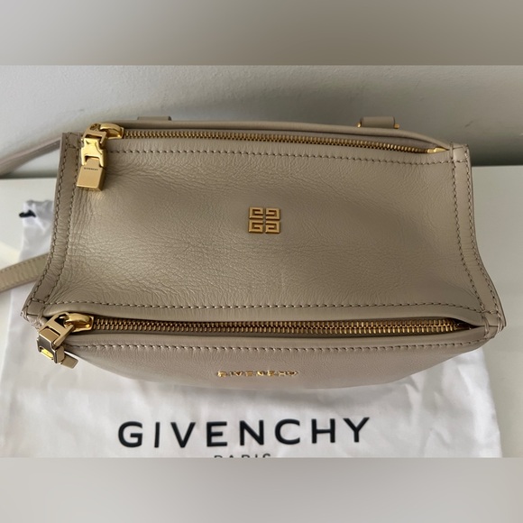 GIVENCHY Sugar Goatskin Leather Mini Pandora Crossbody Bag Handbag, Beige - Picture 6 of 14